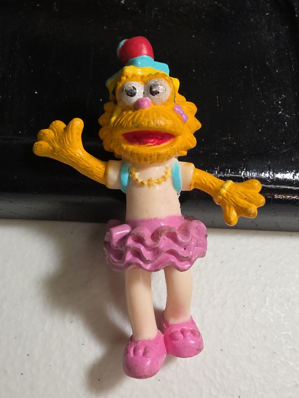 Vintage Ballerina Zoe Sesame Street Books on Her Head